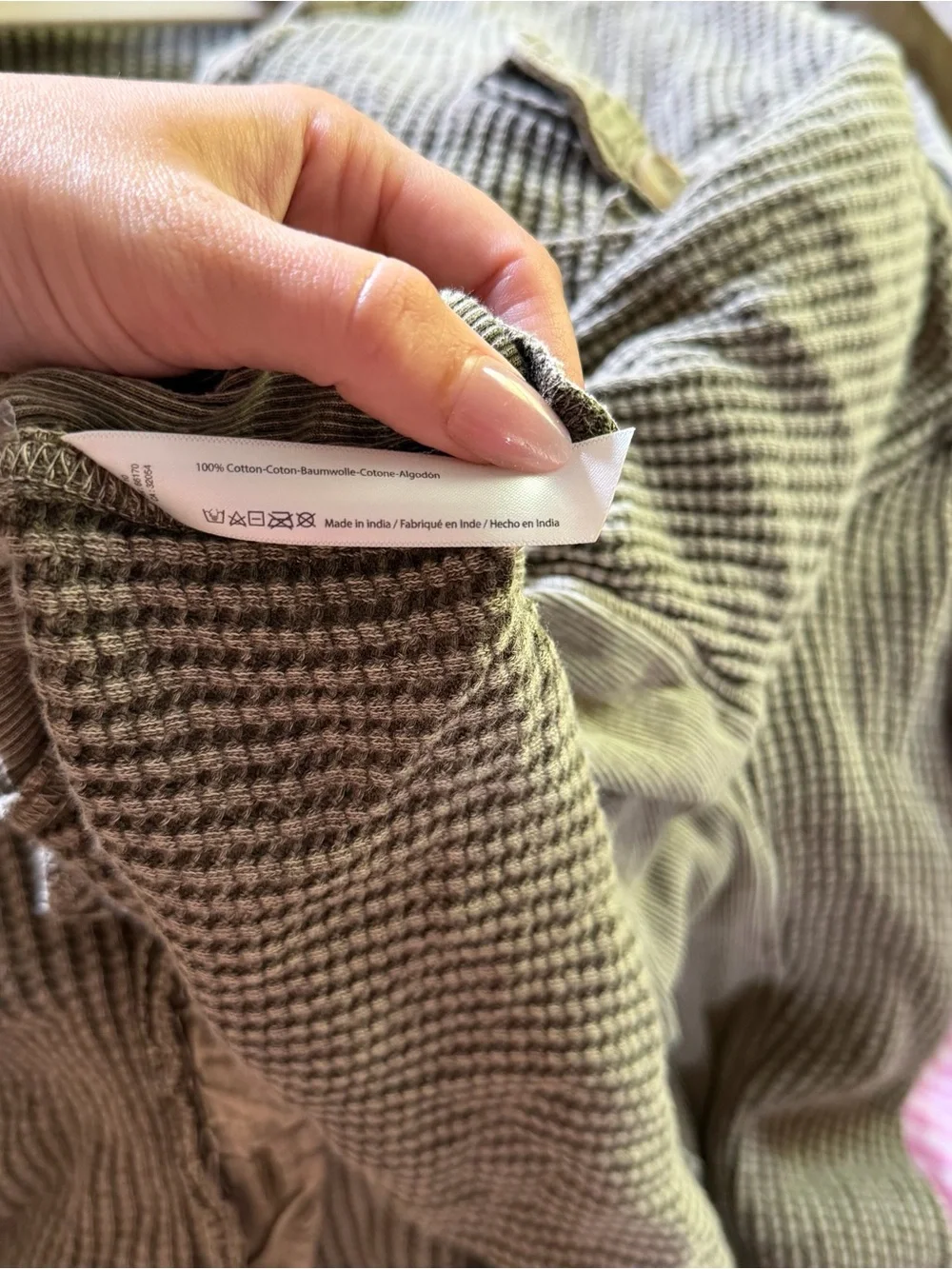 Free People Scout Jacket XL Olive Green Waffle Knit Oversized Utility Shacket